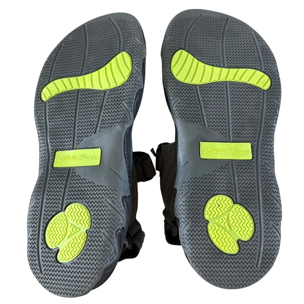 Eddie Bauer Cape Sandals Mens 9M Grey Lime Sport Hiking Strappy New in Box